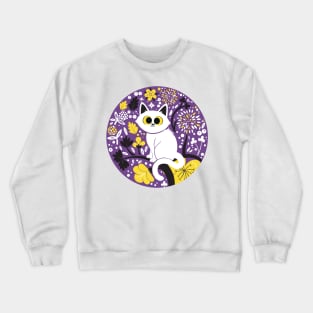 Non Binary Pride Cat Crewneck Sweatshirt